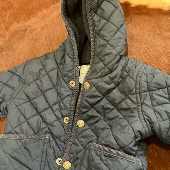 Ralph Lauren Navy Blue Quilted Hooded Baby Snowsuit - Picture 4 of 5